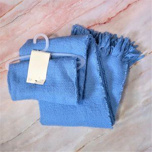 a new day Light Blue Oversize Blanket Scarf with Fringe NWT